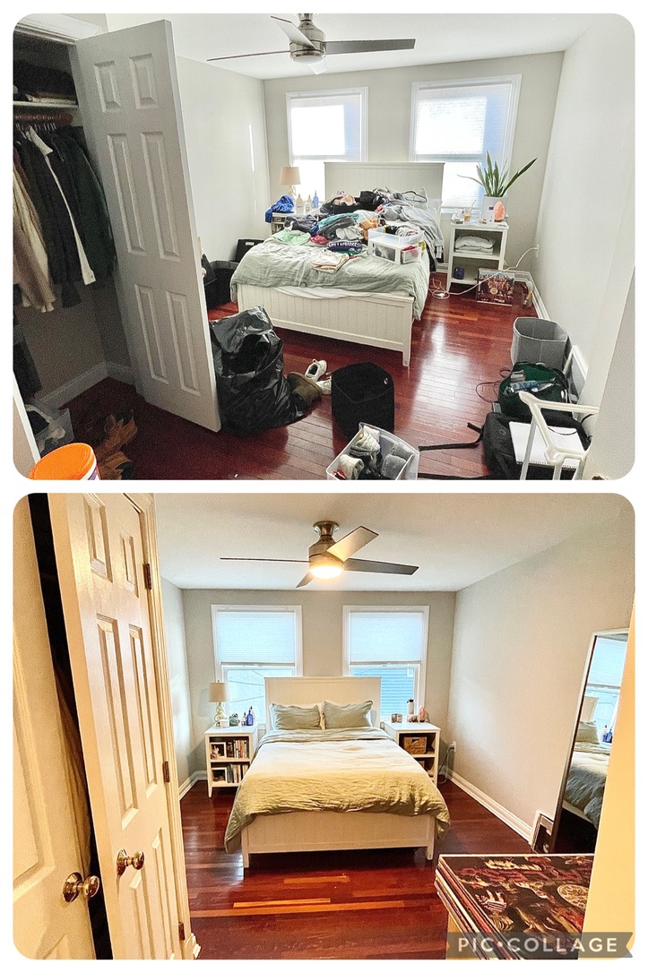 Baltimore bedroom before and after move organization