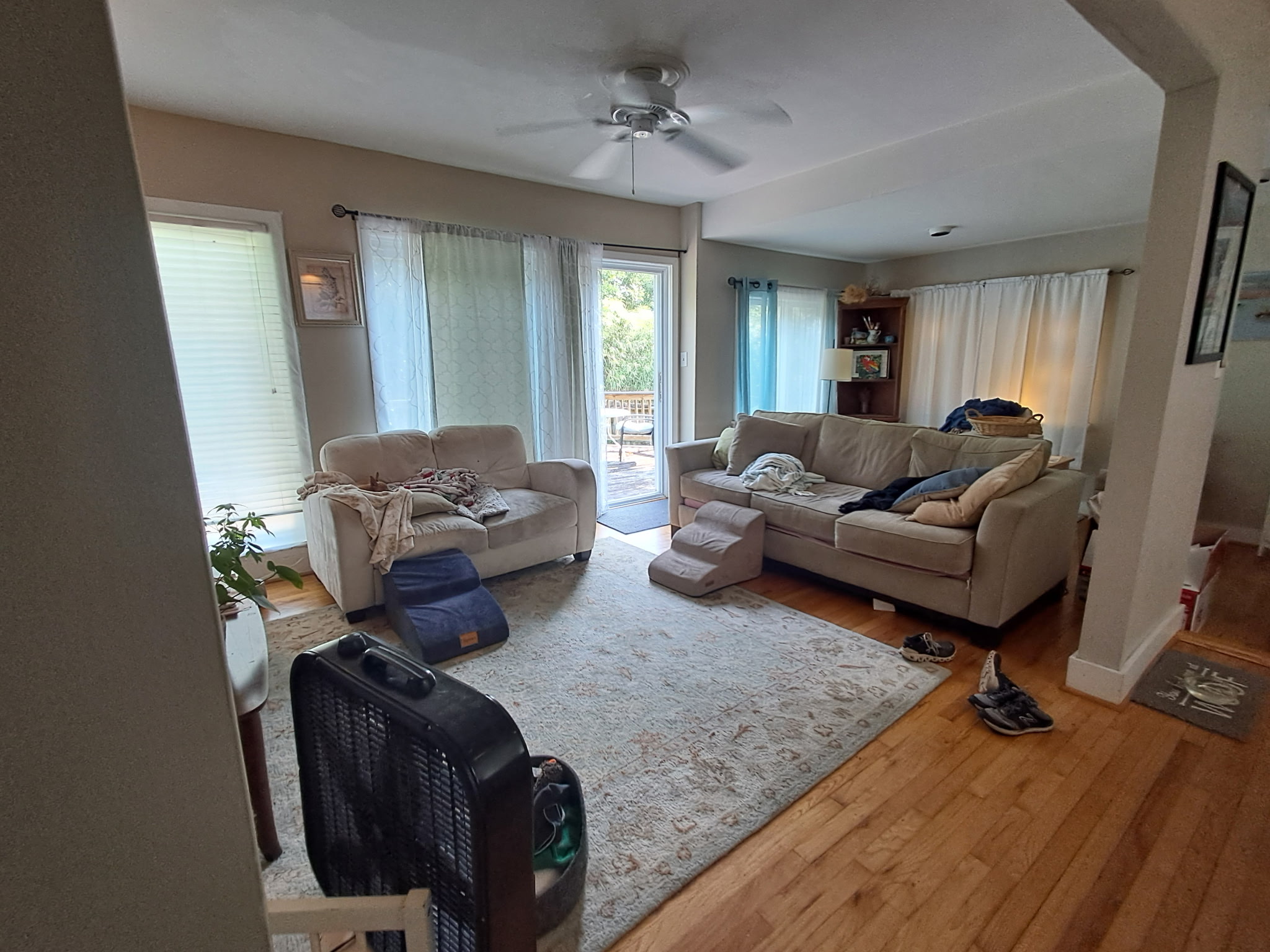 Living room before organizing and styling