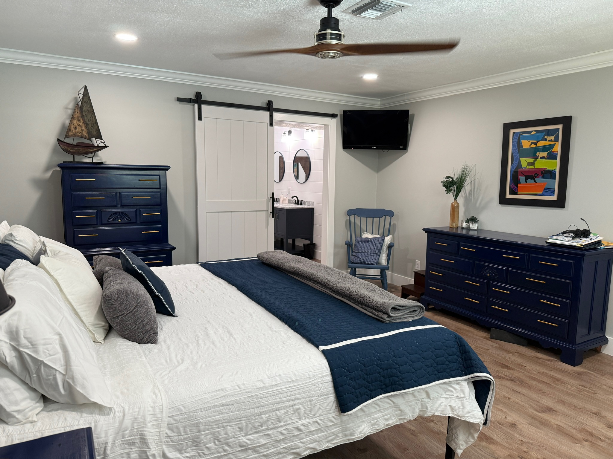 Vero Beach primary bedroom after renovation